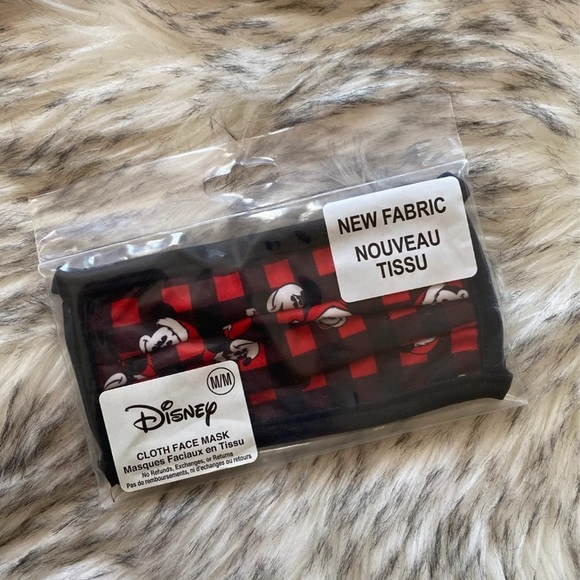 DISNEY Plaid Mickey Mouse Cloth Face Mask - Picture 2 of 3
